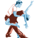 download Dancers In Two Tone Color clipart image with 180 hue color