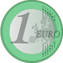 download 1 Euro clipart image with 90 hue color