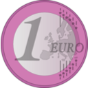 download 1 Euro clipart image with 270 hue color