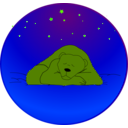 download Sleeping Bear Under The Stars clipart image with 45 hue color