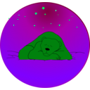 download Sleeping Bear Under The Stars clipart image with 90 hue color