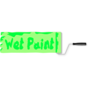 download Wet Paint Sign clipart image with 225 hue color