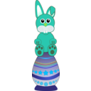 download Funny Baby Bunny Sitting On An Easter Egg clipart image with 135 hue color