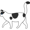download White Cat Walking clipart image with 90 hue color