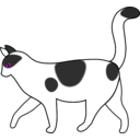 download White Cat Walking clipart image with 180 hue color