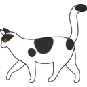 download White Cat Walking clipart image with 270 hue color