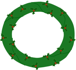 Wreath Of Evergreen With Red Berries 01