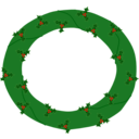 Wreath Of Evergreen With Red Berries 01