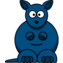 download Cartoon Kangaroo clipart image with 180 hue color