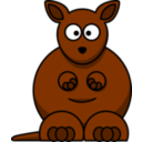 download Cartoon Kangaroo clipart image with 0 hue color