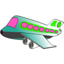 download Funny Airplane Two clipart image with 90 hue color