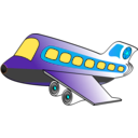 download Funny Airplane Two clipart image with 180 hue color