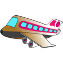 download Funny Airplane Two clipart image with 315 hue color