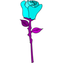 download Freehand Rose clipart image with 180 hue color