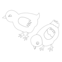 Chickens 002 Vector Coloring