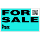 download For Sale Sign With Qr Code clipart image with 180 hue color