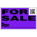 download For Sale Sign With Qr Code clipart image with 270 hue color