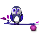 download Owl On Branch clipart image with 225 hue color