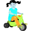 download Toddler On Trike clipart image with 180 hue color