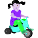 download Toddler On Trike clipart image with 270 hue color