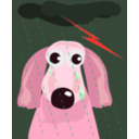 download Sad Dog In The Rain clipart image with 315 hue color