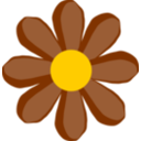 download Brown Flower clipart image with 0 hue color