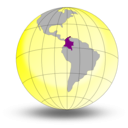 download Colombia En El Globo clipart image with 180 hue color