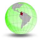 download Colombia En El Globo clipart image with 225 hue color