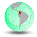 download Colombia En El Globo clipart image with 270 hue color