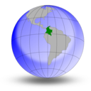 download Colombia En El Globo clipart image with 0 hue color