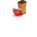 download Cup Of Coffee With Sack Of Coffee Beans clipart image with 0 hue color