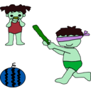 download Summer Suikawari clipart image with 90 hue color