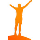 download Celebrating Orange Man clipart image with 0 hue color