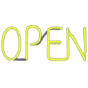download Open Sign clipart image with 225 hue color