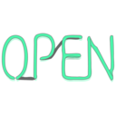 download Open Sign clipart image with 315 hue color