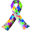 download Autism Puzzle Ribbon clipart image with 45 hue color
