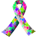 download Autism Puzzle Ribbon clipart image with 270 hue color