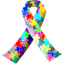 download Autism Puzzle Ribbon clipart image with 0 hue color