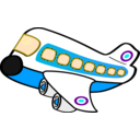 download Funny Airplane One clipart image with 180 hue color