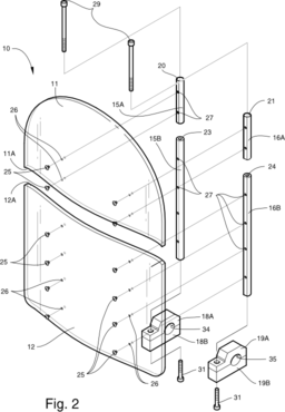 Motorcycle Windshield Exploded View