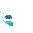 download California Outline And Flag clipart image with 180 hue color