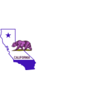 download California Outline And Flag clipart image with 270 hue color