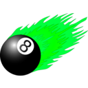 download 8ball With Flames clipart image with 90 hue color