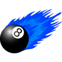 download 8ball With Flames clipart image with 180 hue color