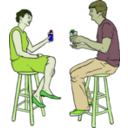 download Couple Having Drinks clipart image with 45 hue color