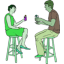 download Couple Having Drinks clipart image with 90 hue color