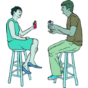 download Couple Having Drinks clipart image with 135 hue color