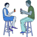 download Couple Having Drinks clipart image with 180 hue color