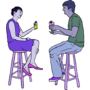 download Couple Having Drinks clipart image with 225 hue color