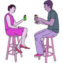 download Couple Having Drinks clipart image with 270 hue color